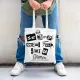 Lettering grafico illustrato per borsa shopper